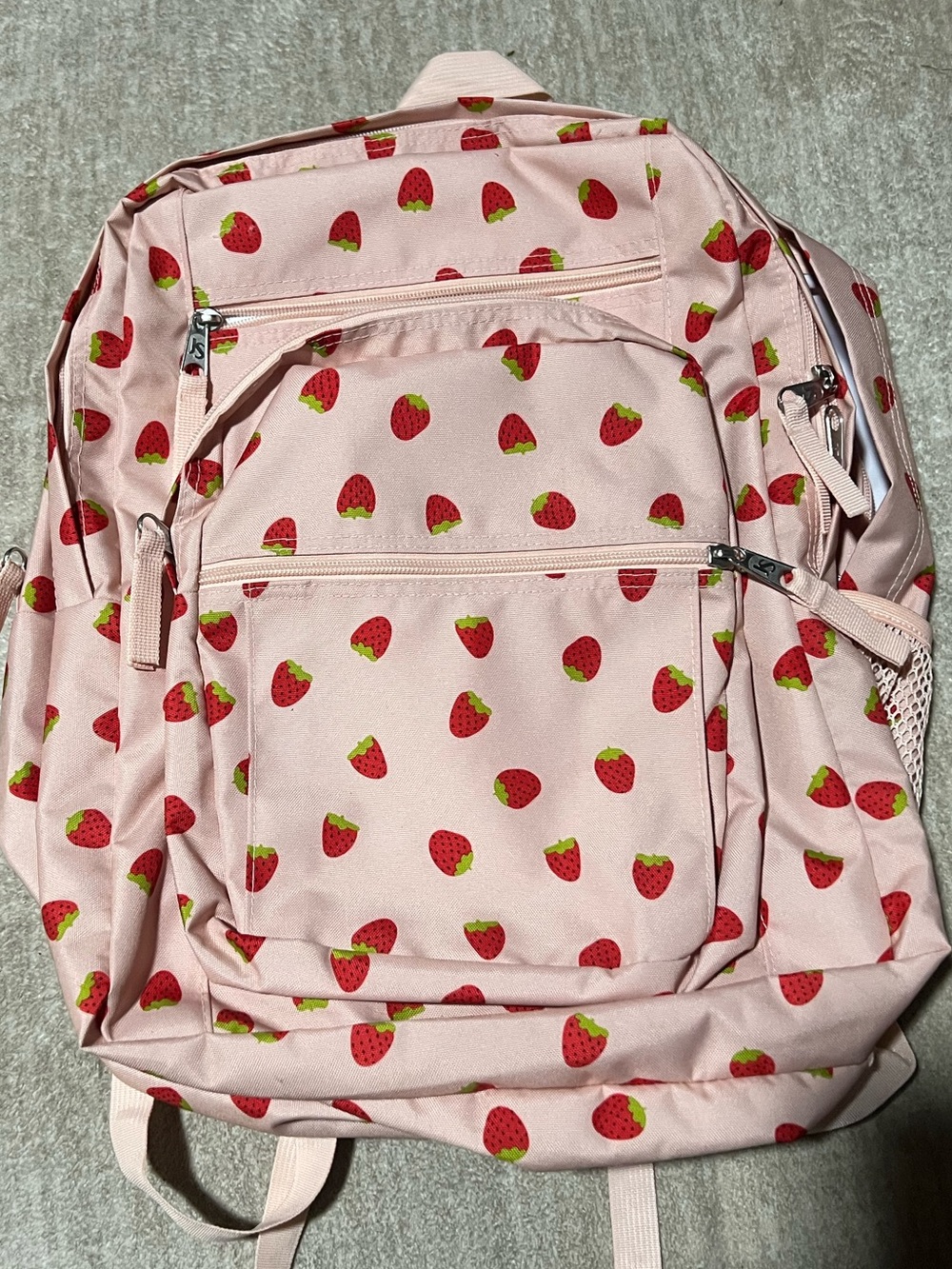 Jansport Big Student Laptop Backpack Strawberry Shower 17" pink